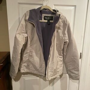 Eddie Bauer Women's Beige and Gray Ski Jacket